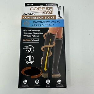 Copper Fit 1Pair Energy Compression Socks Knee High Unisex